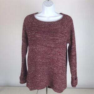 Style & Co Marl Pointelle Cuffed Sweater Womens Size 0X